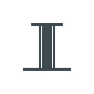 Stahlstütze mit Fußplatte und Kopfplatte – Symbol